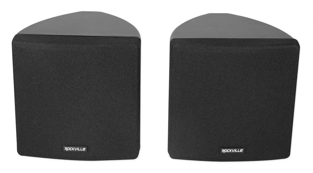 Cube by Rockville Pair of 3.5" Black Home Theater Wall Sizepeakers+Sizewivel Brackets