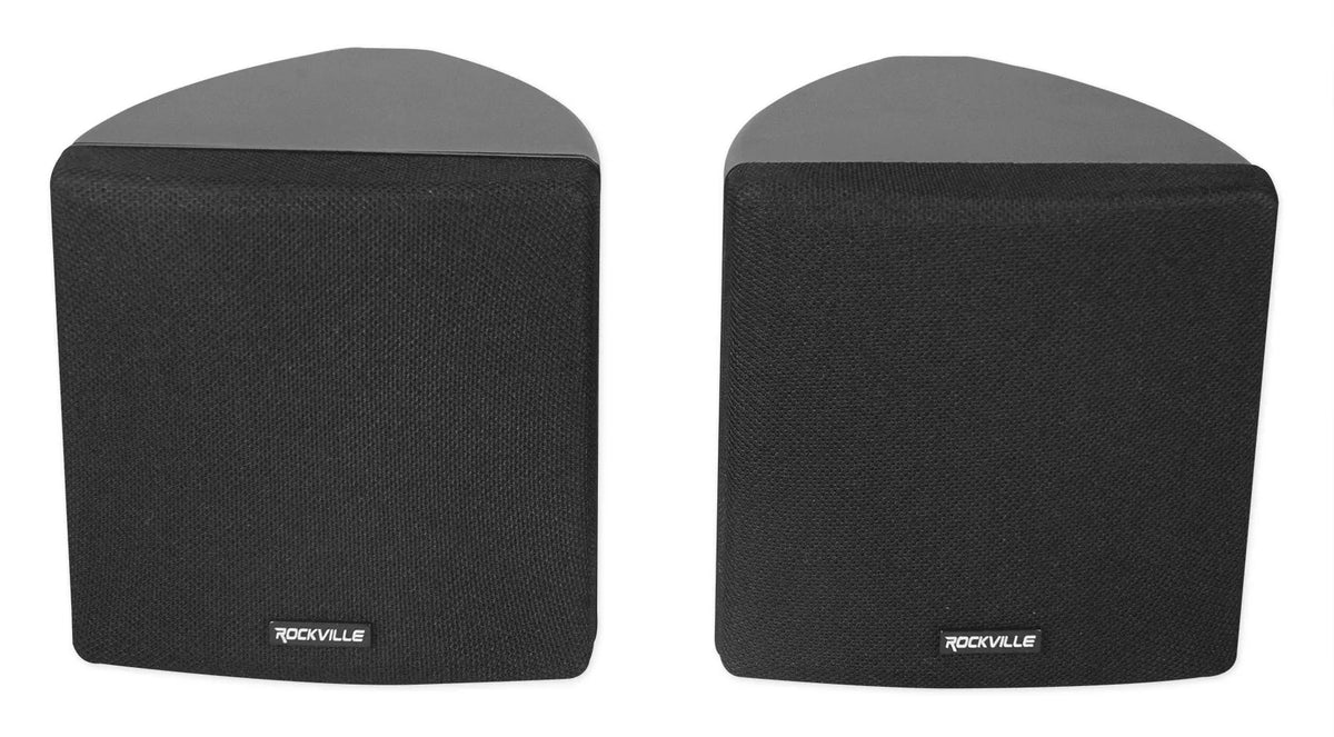 Cube by Rockville Pair of 3.5" Black Home Theater Wall Sizepeakers+Sizewivel Brackets