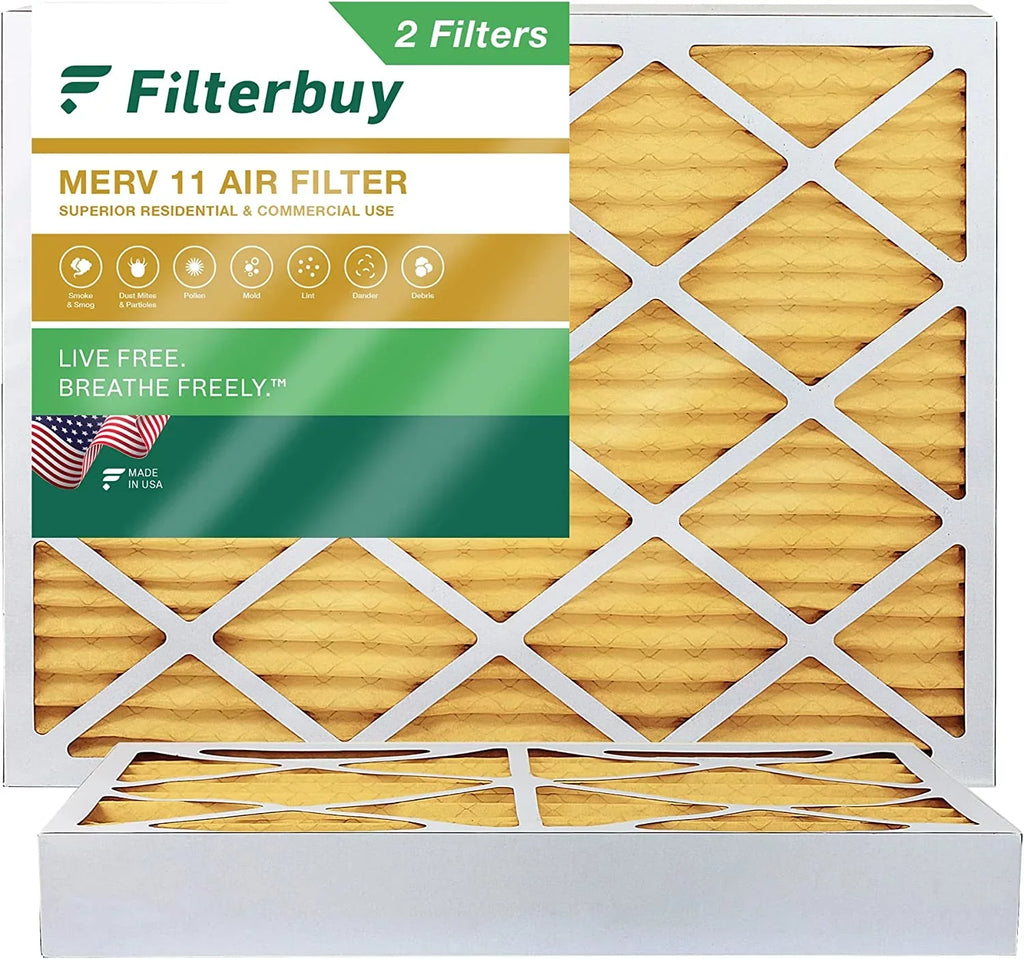 Filterbuy 14x20x4 MERV 11 Pleated HVAC AC Furnace Air Filters (2-Pack)