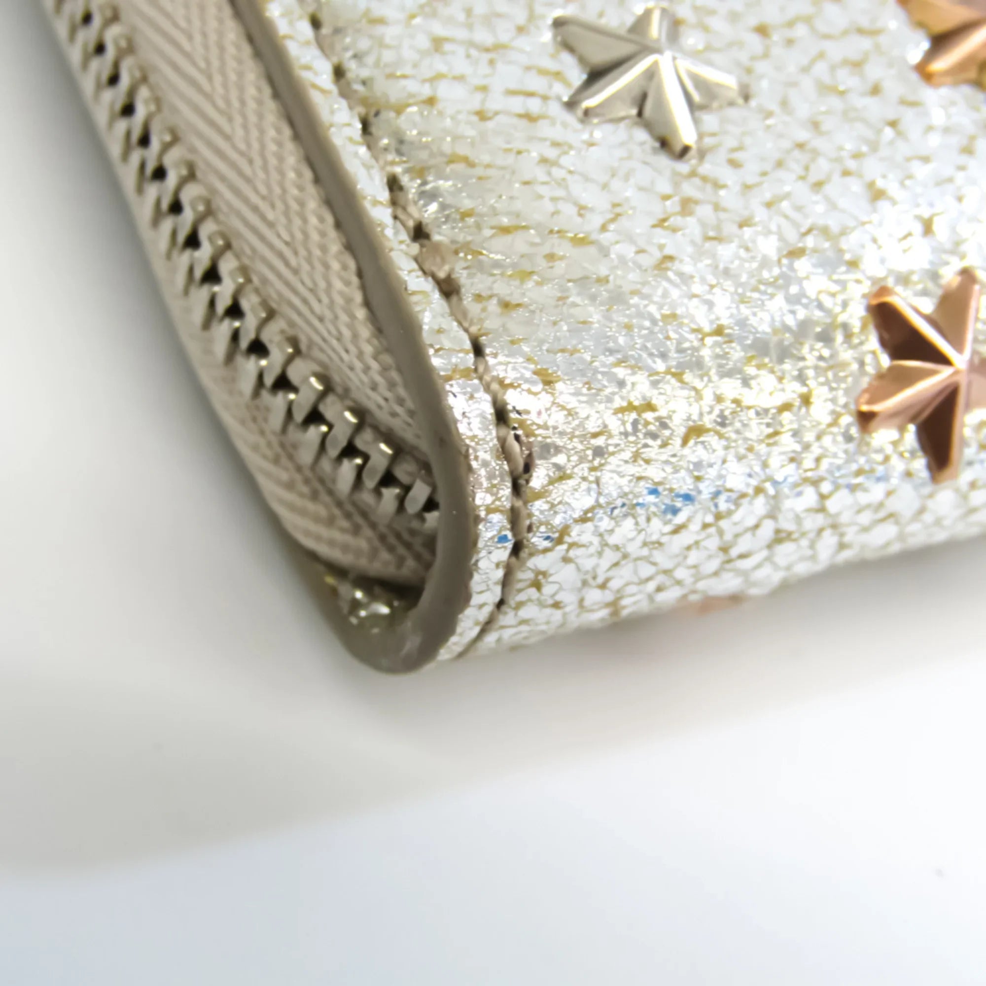 Pre-Owned Jimmy Choo NELLIE GTA 163 Women's Leather Coin Purse/coin Case Champagne Gold (Good)