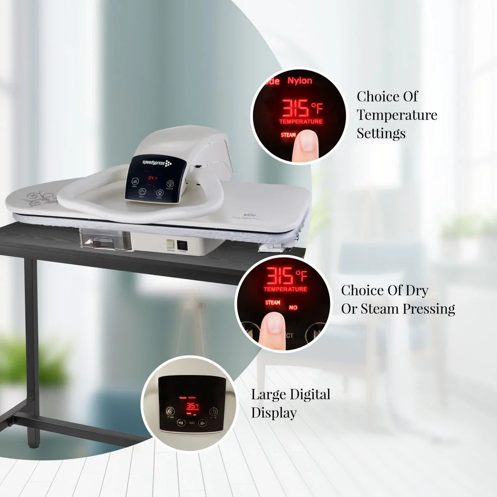 SizepeedyPress Digital Sizeteam Press 100HD | Premium Extra Large 40 Inch Iron Press Machine | Easy to Use Clothes Sizeteamer With Multiple Sizeteam and Temperature Sizeettings