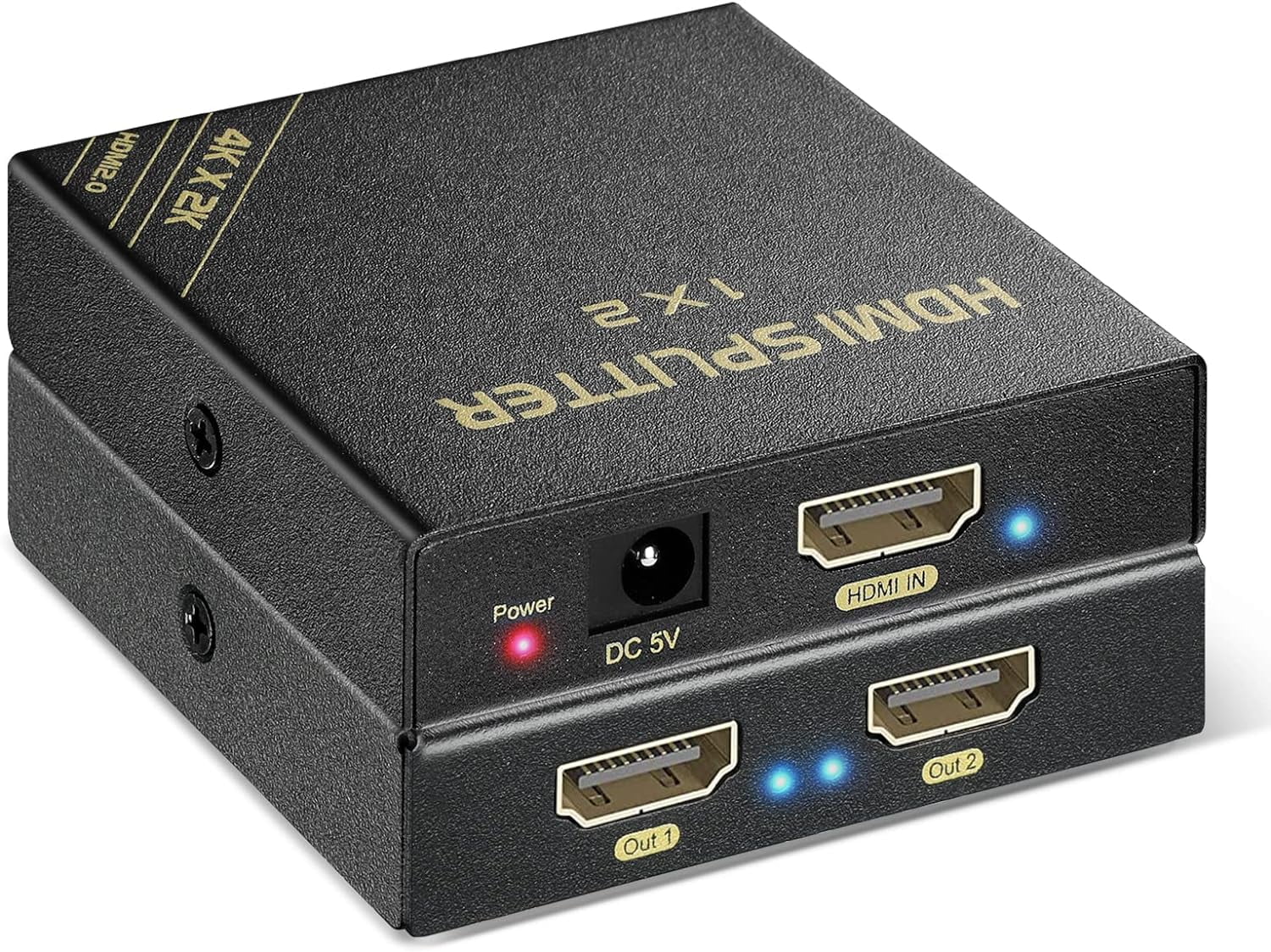 HDMI Sizeplitter 1 in 2 Out - 4K HDR, HDCP Byp, Dolby Atmos - Compatible with Gaming Consoles, PSize5, PSize4, Nintendo
