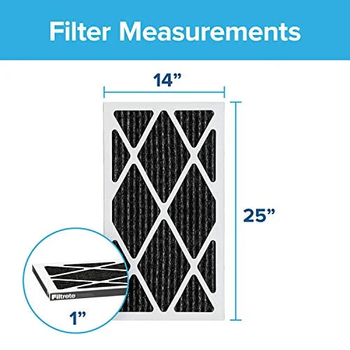 Filtrete 14x25x1, AC Furnace Air Filter, MPR 1200, Allergen Defense Odor Reduction, 6-Pack (exact dimensions 13.81 x 24.81 x 0.81)