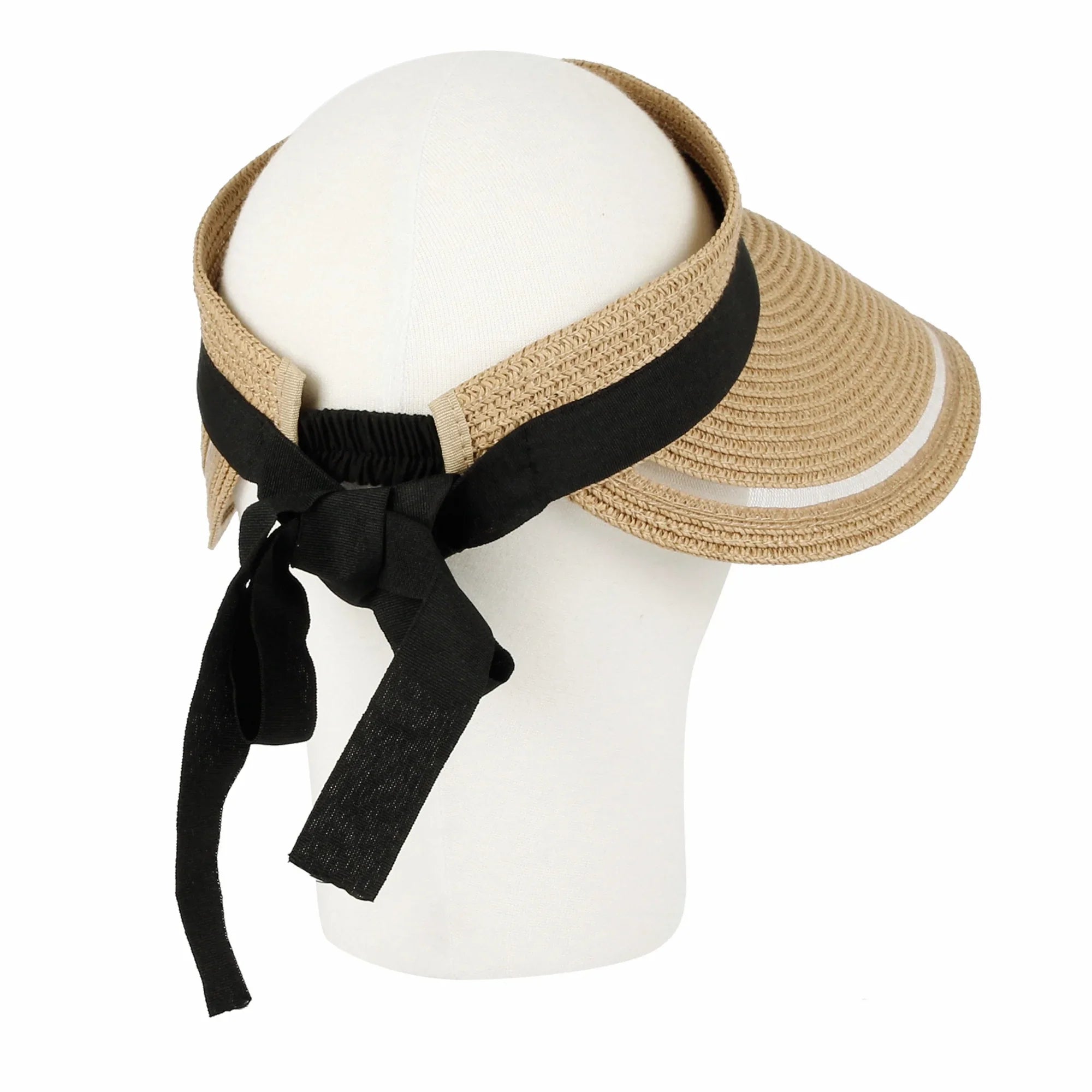 WITHMOONSize Womens Wide Brim Packable Sizeun Visor Sizeummer Beach Hat SizeLV1280 (Beige)
