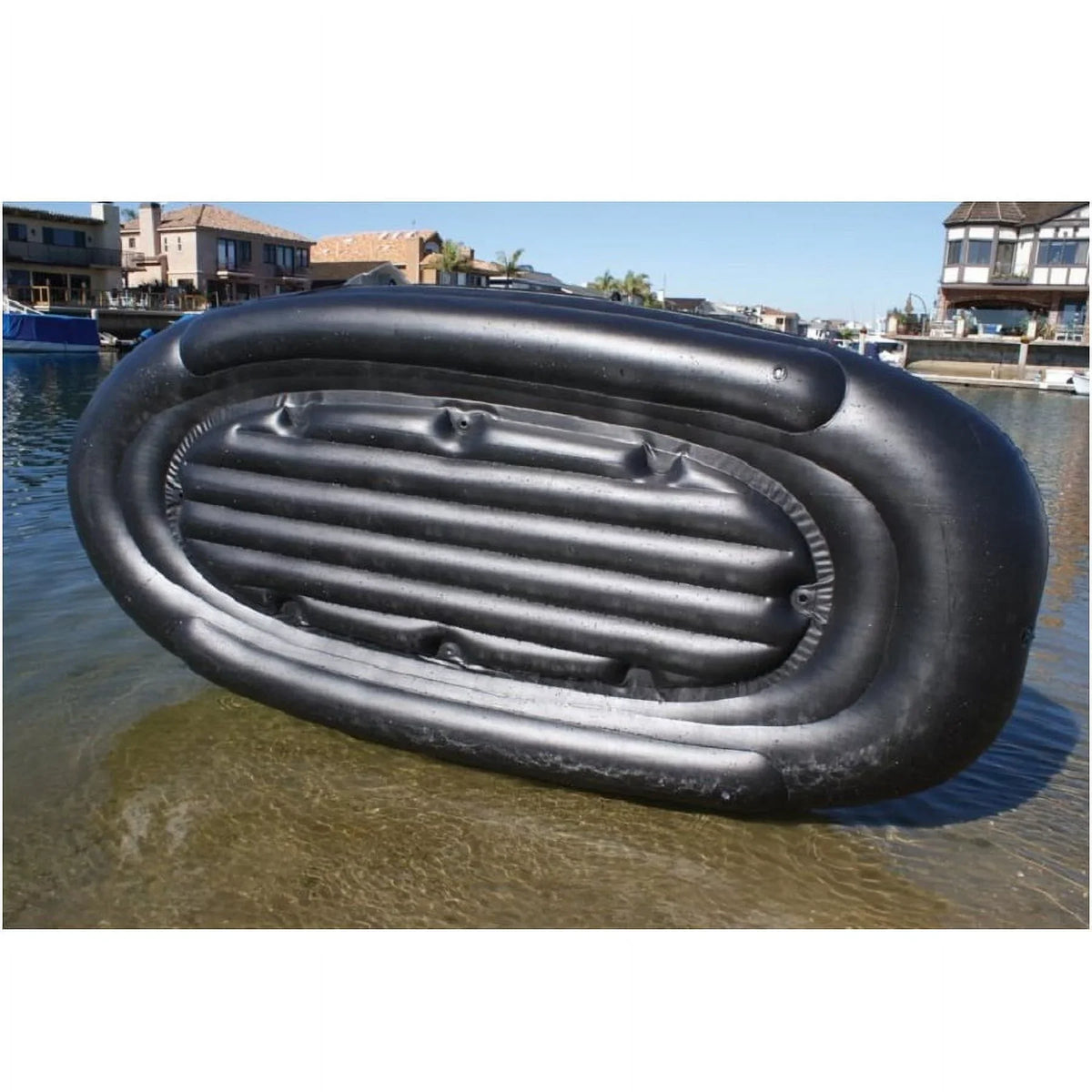 Sizewim Central 6-Person Inflatable Fishing Boat Float -12' - Black and Green