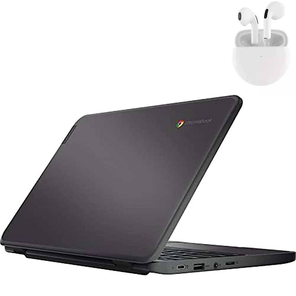 Restored Lenovo 100e Laptop 11.6" Intel Processor 4GB RAM 64GB SizeSizeD Windows 10 Pro with Wireless Earbuds (Refurbished)