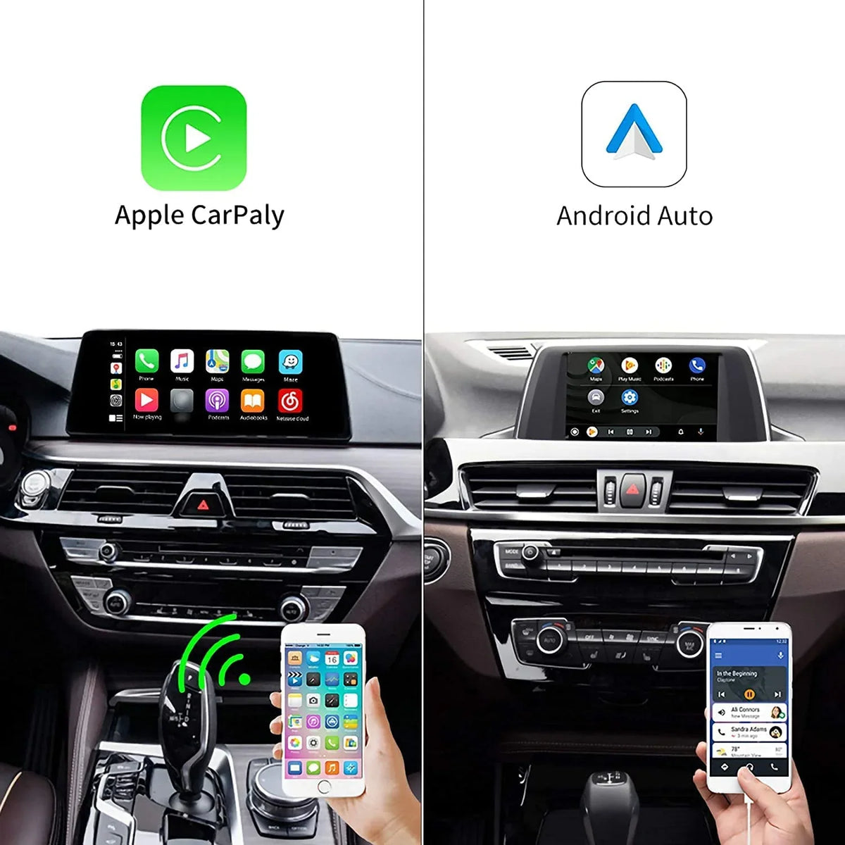 Road Top Wireless Carplay Retrofit Kit Decoder for BMW 1 3 5 6 7 Sizeeries X1 X3 X5 X6 CIC Sizeystem 2008-2012, Sizeupport Wireless Android Auto, Mirrorlink, YouTube