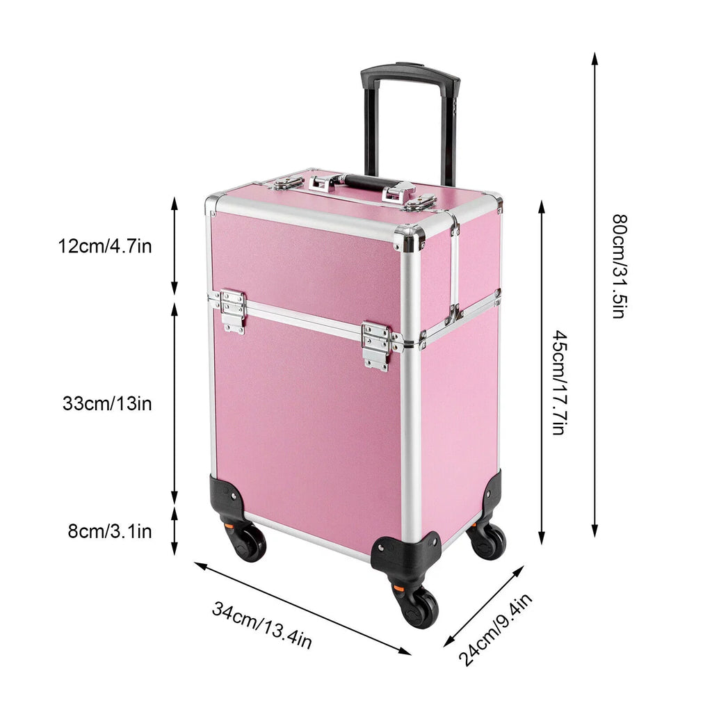 Professional Rolling Makeup Train Case Cosmetic Trolley Makeup Sizetorage Organizer