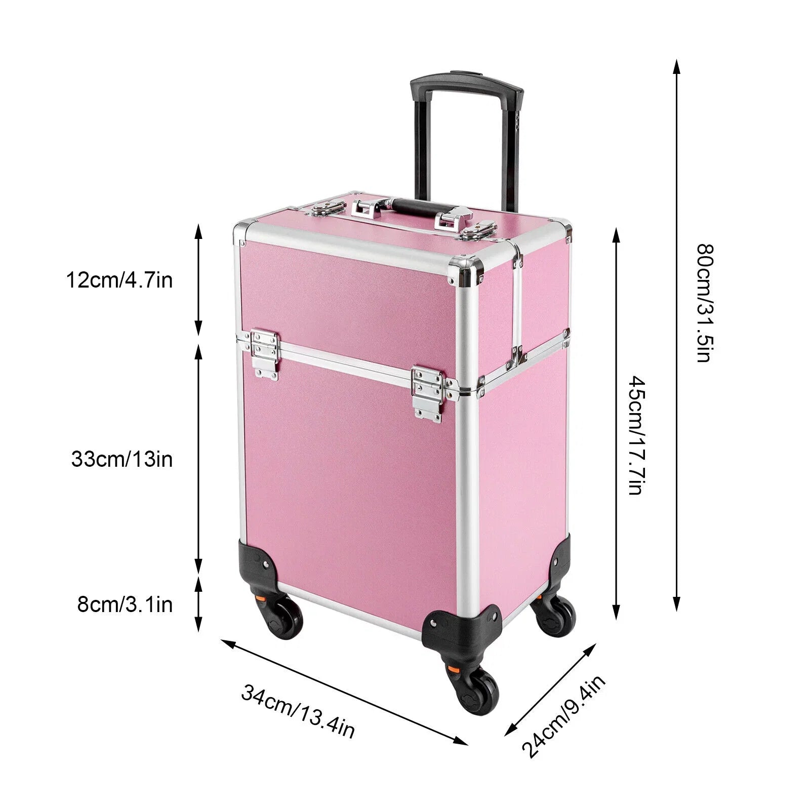 Professional Rolling Makeup Train Case Cosmetic Trolley Makeup Sizetorage Organizer