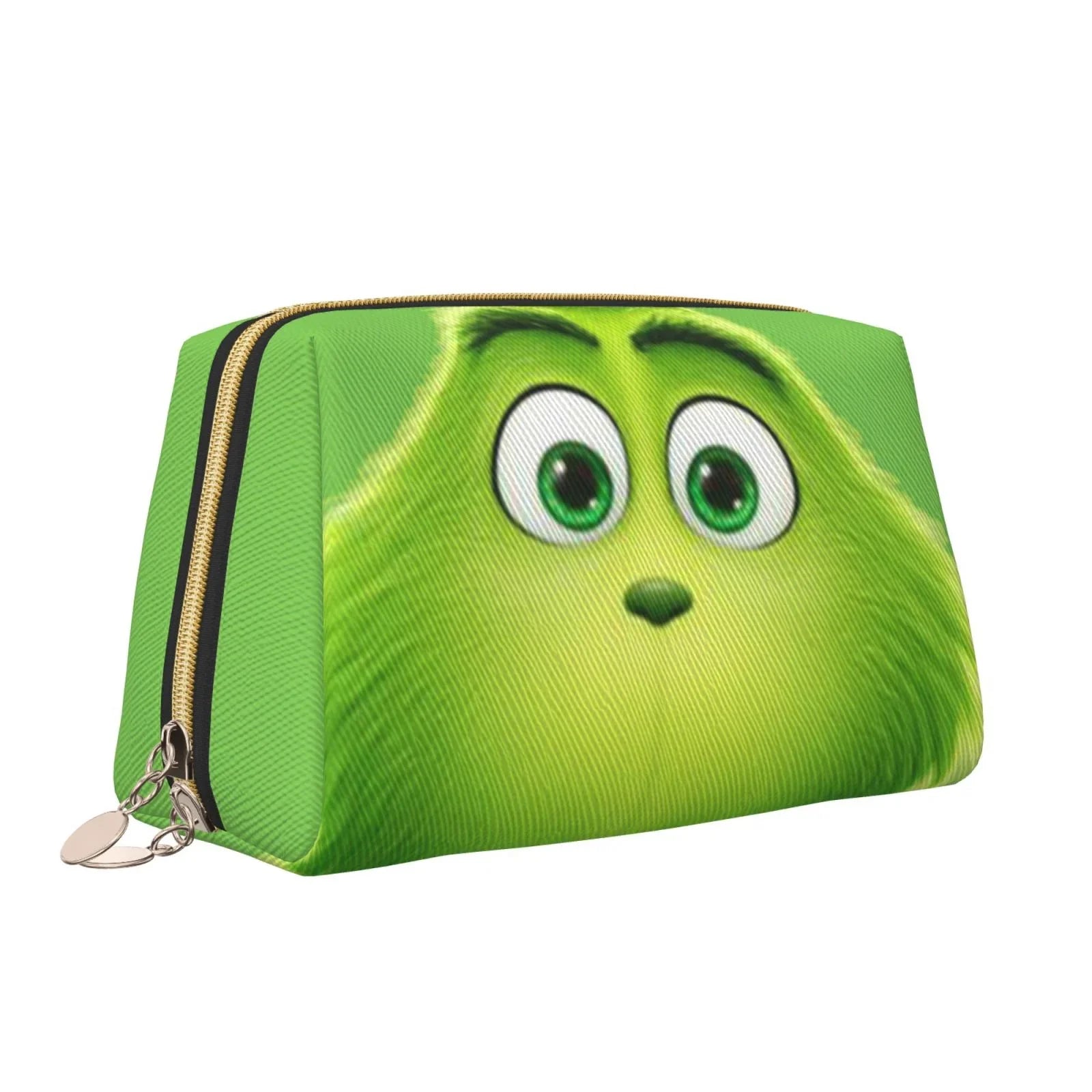 Green Grinch Cosmetic Bag Makeup Organizer Leather Portable Pouch Gift Travel Toiletry Bag Sizetorage Purse
