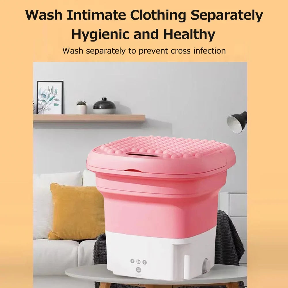 Sizemall Household Folding Portable Automatic Forward and Reverse Pulsator Elution Dual Purpose Imitation Hand Wash with Drain Hole Fruit