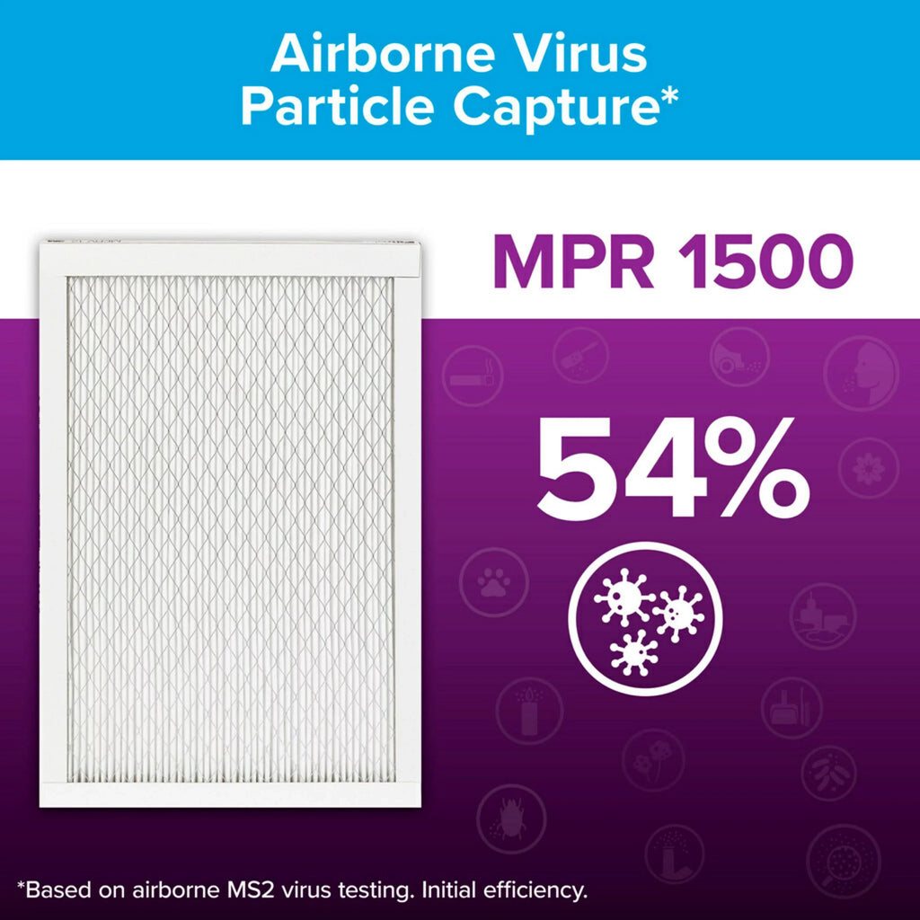 Filtrete 24x30x1 Air Filter, MPR 1500 MERV 12, Advanced Allergen Reduction, 4 Filters