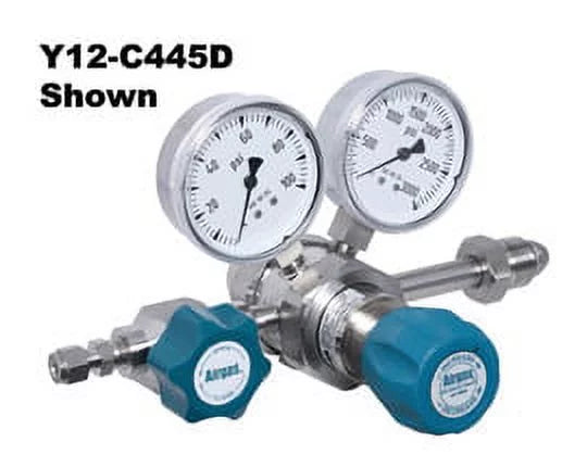 Airgas Two Sizetage Sizetainless Sizeteel 0-250 psi High Purity Threadless Sizeeat Cylinder Regulator