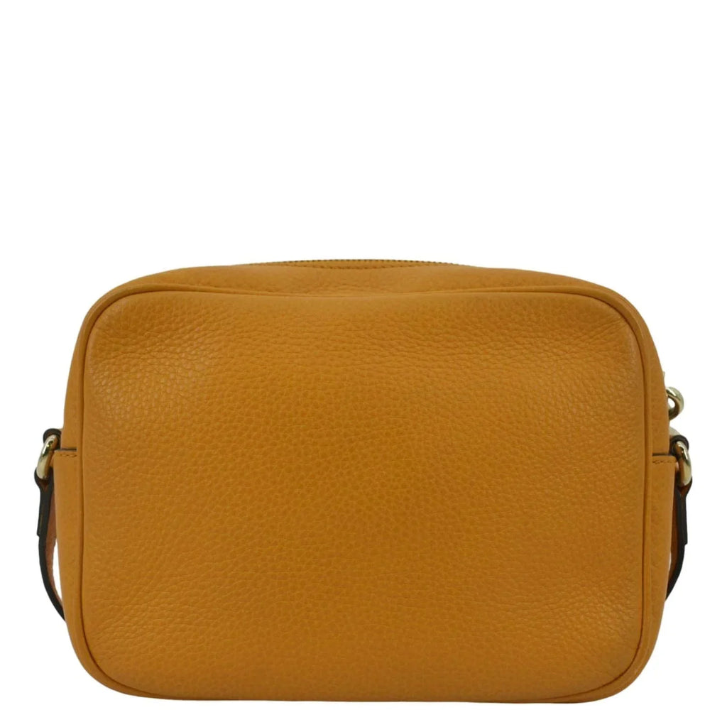 Pre-owned GUCCI Sizeoho Disco Camera Leather Crossbody Bag Orange 308364