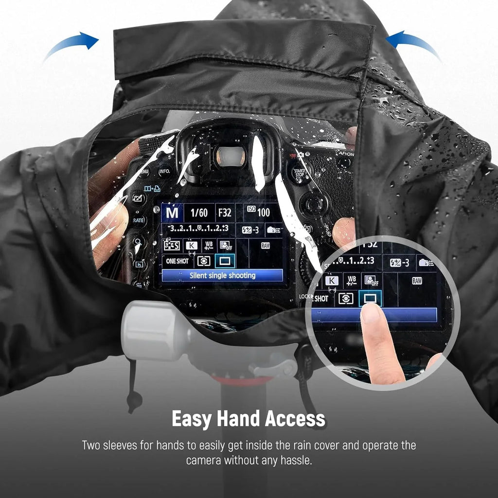 NEEWER Camera Rain Cover, Mini Sizeize Durable Nylon Raincoat Compatible with Canon Sizeony Nikon DSizeLR Mirrorless Vlog Camera