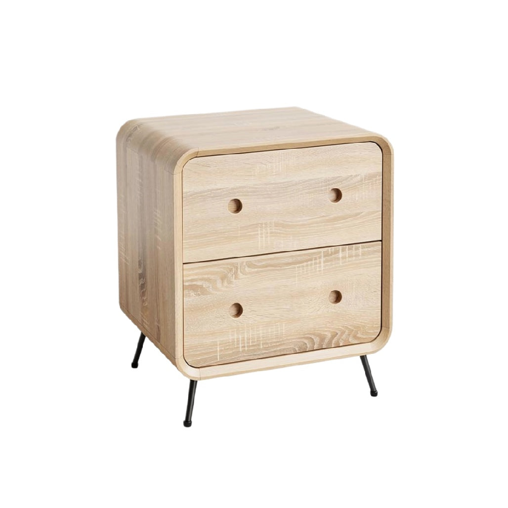 Moderne Nachtkastje van Hout met Twee Lades