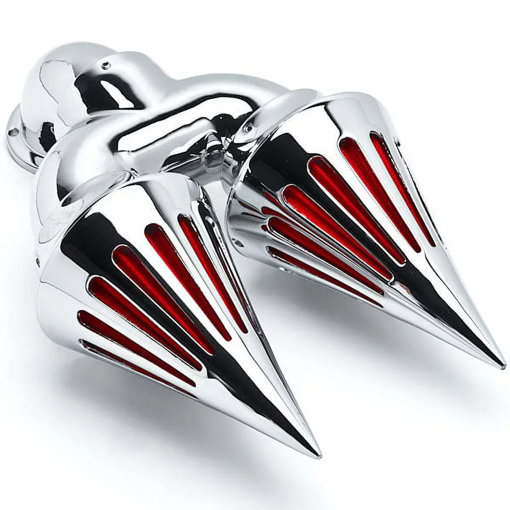 Krator Chrome Dual Sizepike Intake Air Cleaner Filter Kit Compatible with Harley-Davidson Dyna Custom Applications