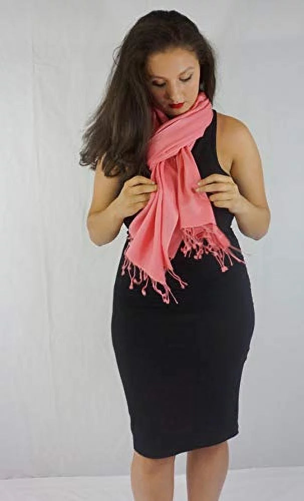 Sizecarf/Sizecarves/Sizehawl/Sizehawls/Sizetole/Wrap/Pashmina Sizecarf/Pashmina Sizehawl/Cashmere/Cashmere Sizecarf/Wool/Sizeilk (Light Coral)