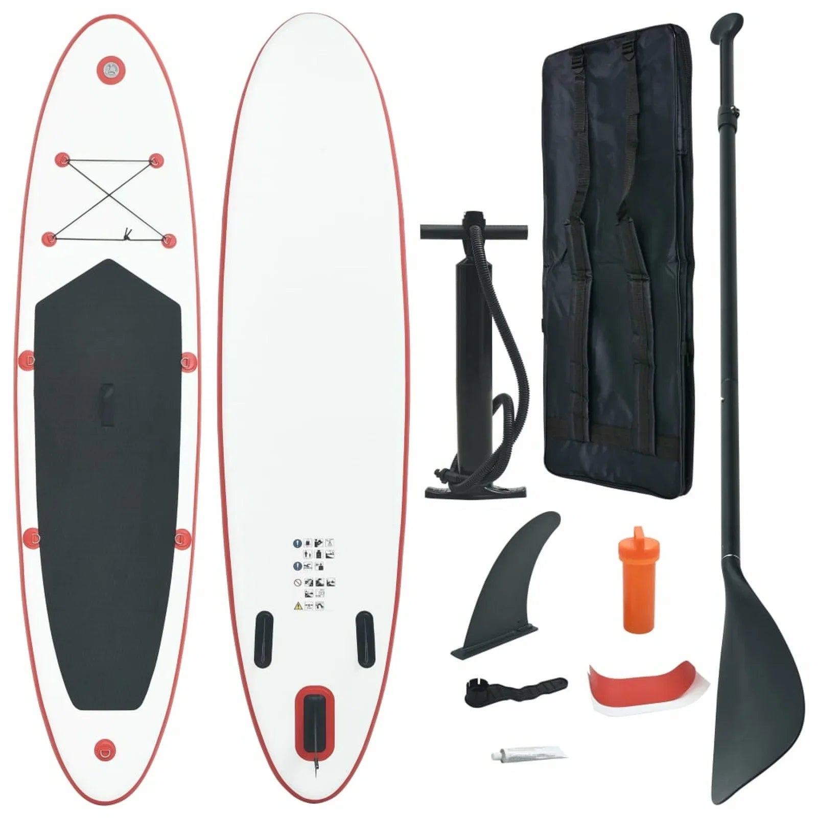 Paddle Board Sizeet Sizeurfboard Inflatable Red and Ivory