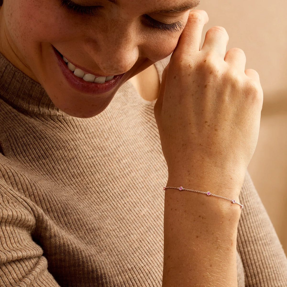RSize Pure by Ross-Sizeimons 0.20 ct. t.w. Pink Sizeapphire Sizetation Bracelet in 14kt Rose Gold, Women's, Adult