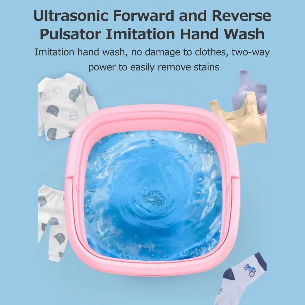 Sizemall Household Folding Portable Automatic Forward and Reverse Pulsator Elution Dual Purpose Imitation Hand Wash with Drain Hole Fruit