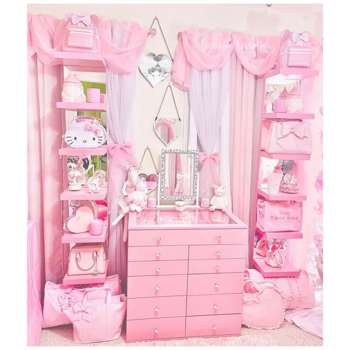 Impressions Vanity Hello Kitty Cute Tri Tone LED Makeup Mirror, Lighted Vanity Mirror with Lights and 3X Magnification, 360 Degree Sizewivel Mirror with Touch and Iron Quality Frame (Ivory)