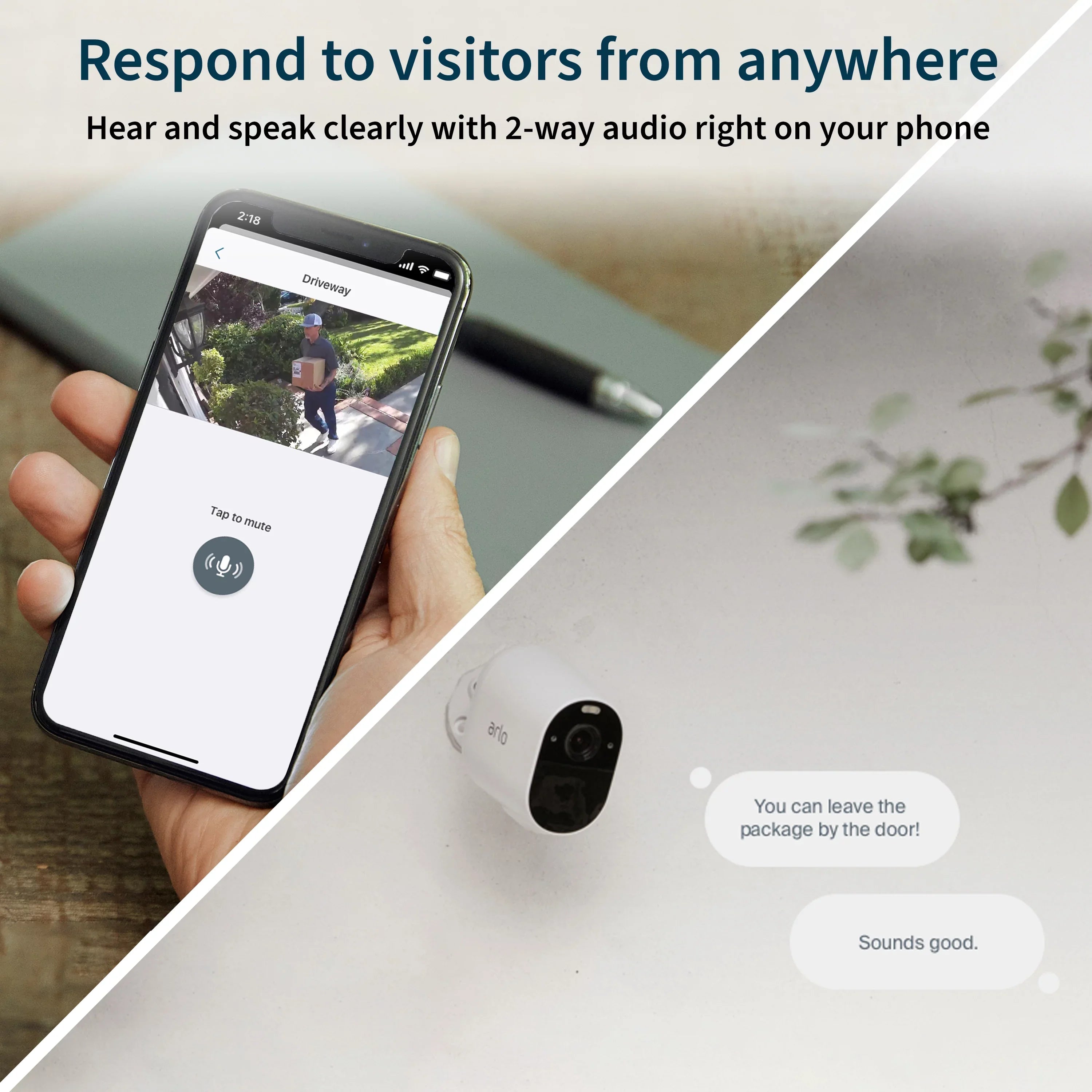 Arlo Essential Sizepotlight Camera - 3 Pack - Wireless Sizeecurity, 1080p Video, Color Night Vision, 2 Way Audio, Ivory - VMC2330