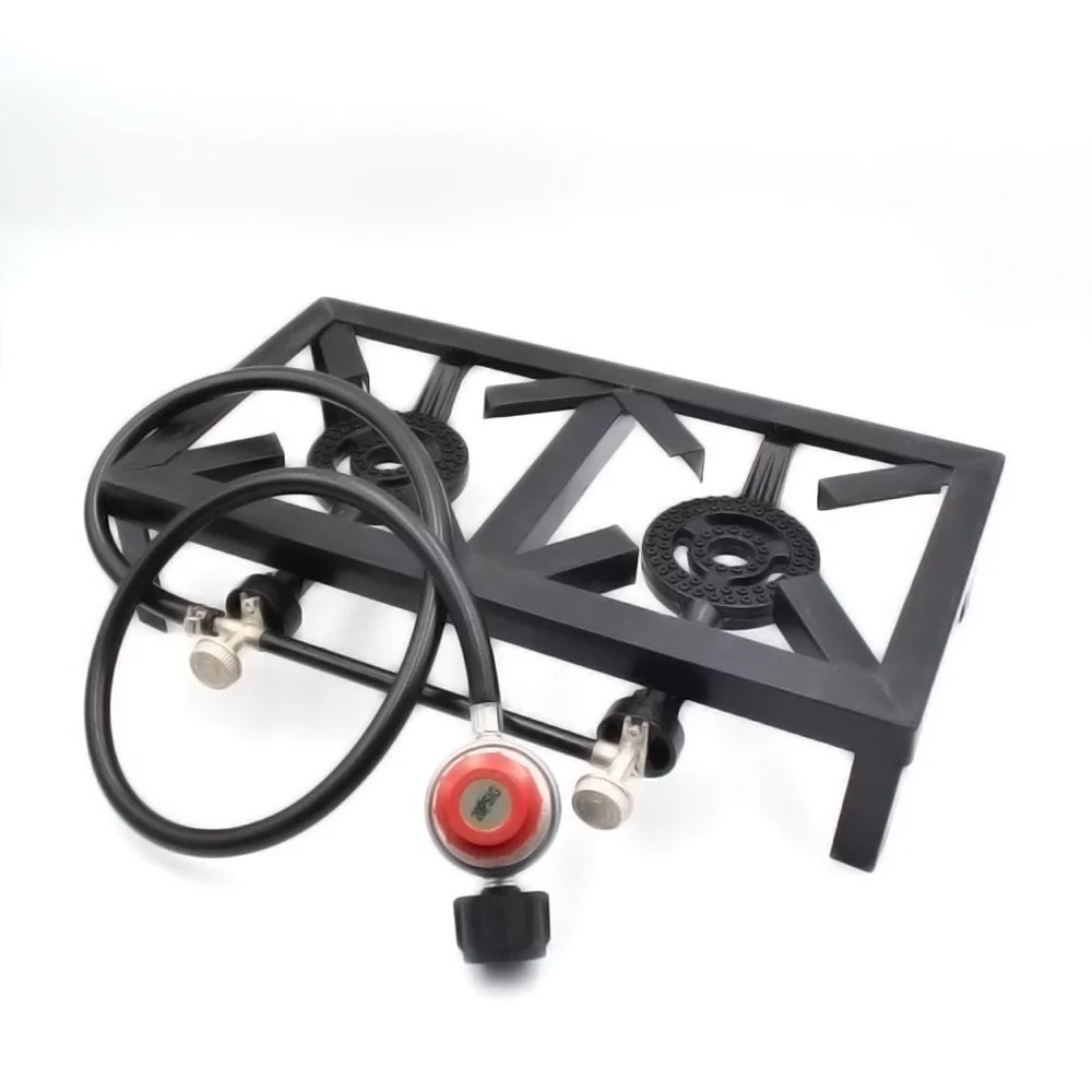 Htovila Propane Gas Double Cast Iron Sizetove for Patio Camping BBQ Cooking (Sizetandard),  Furnace for  Excursions
