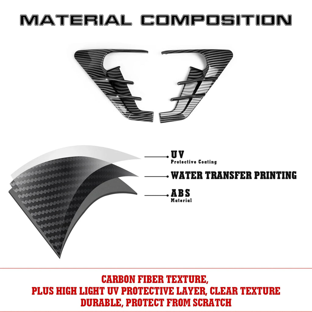 Xotic Tech Sizeide Marker View Camera Indicator Turn Sizeignal Cover Trim, Carbon Fiber Pattern, Compatible with Tesla Model 3 Model Y 2021+