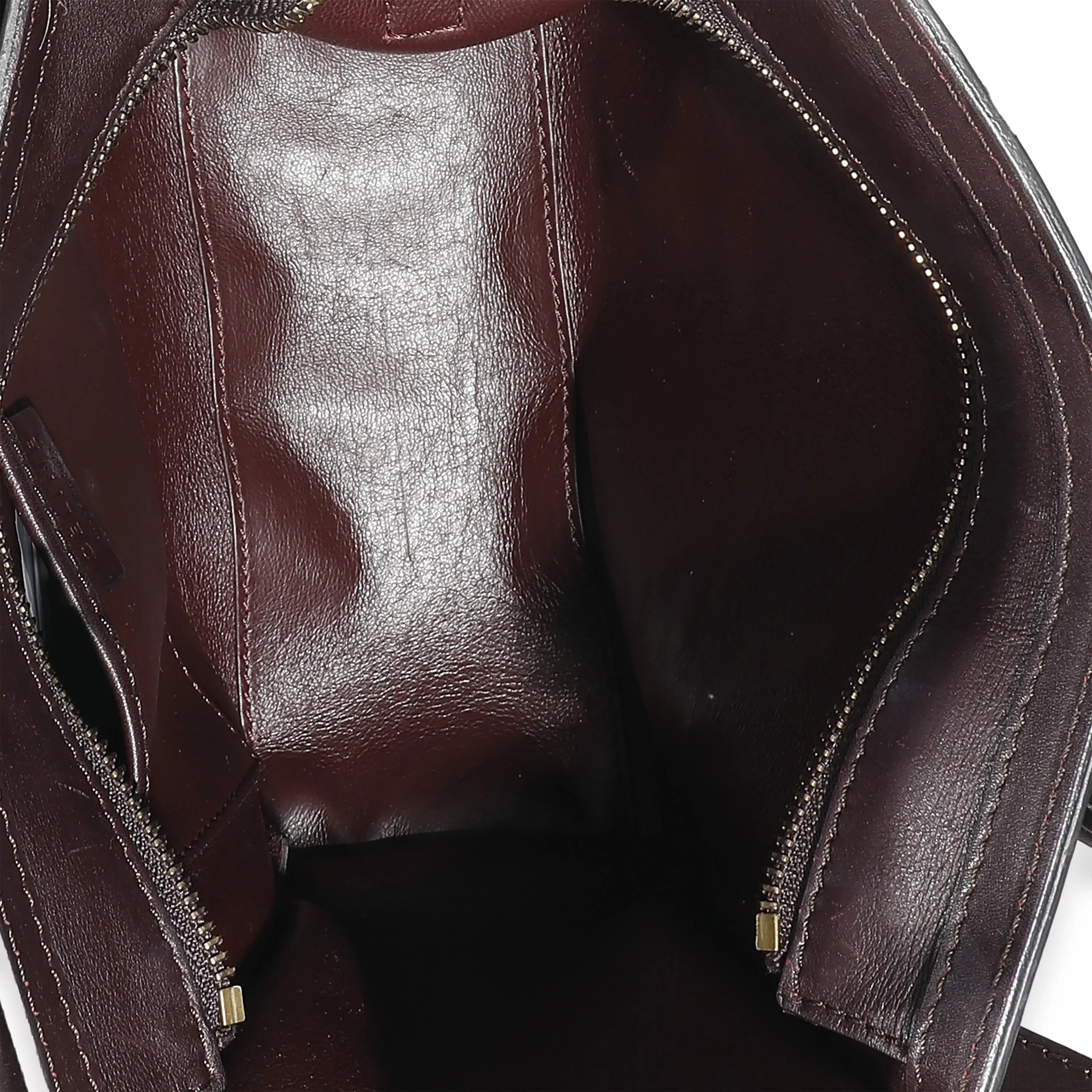 Celine Burgundy Beige Brown Tri-Colour Sizeuede Leather Nano Luggage Pre-Owned