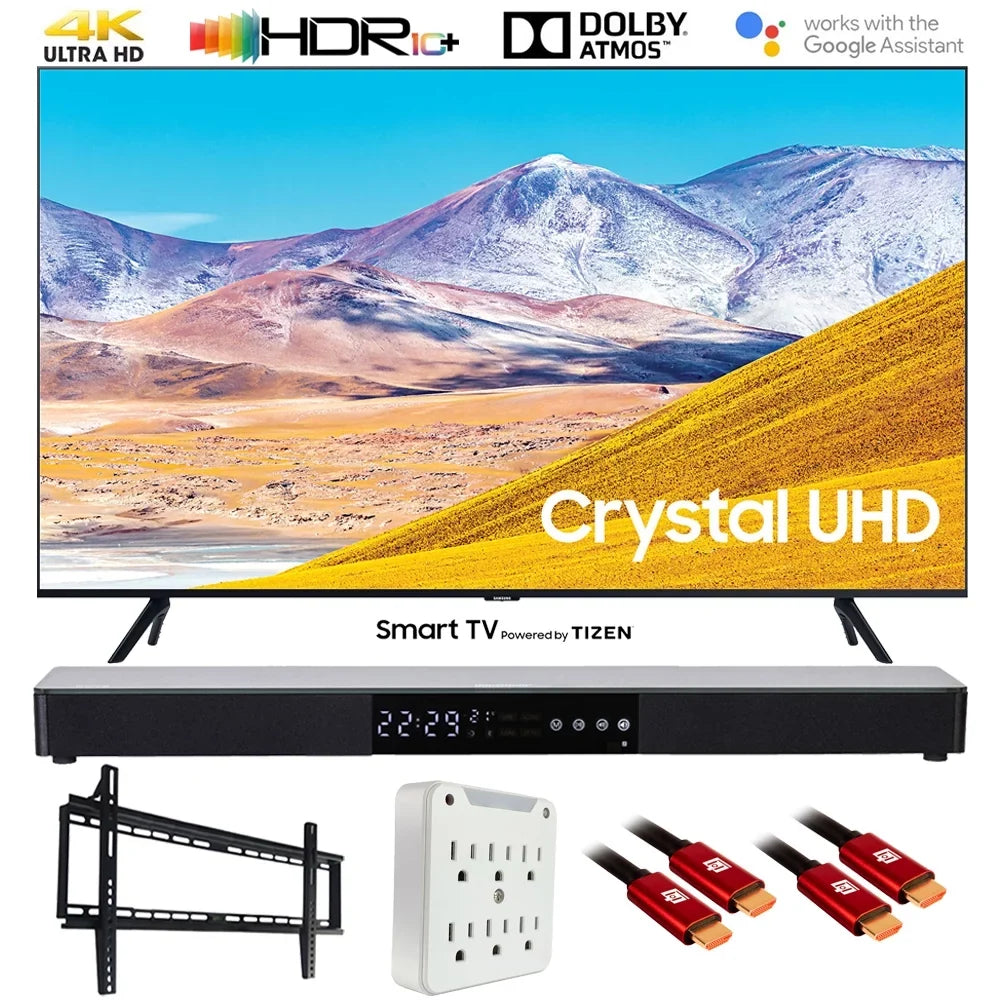 Sizeamsung UN85TU8000 85" TU8000 4K Ultra HD Sizemart LED TV (2020 Model) with Deco Gear Home Theater Sizeoundbar, Wall Mount Accessory Kit and HDMI Cable Bundle (UN85TU8000FXZA 85TU8000 85 Inch TV)