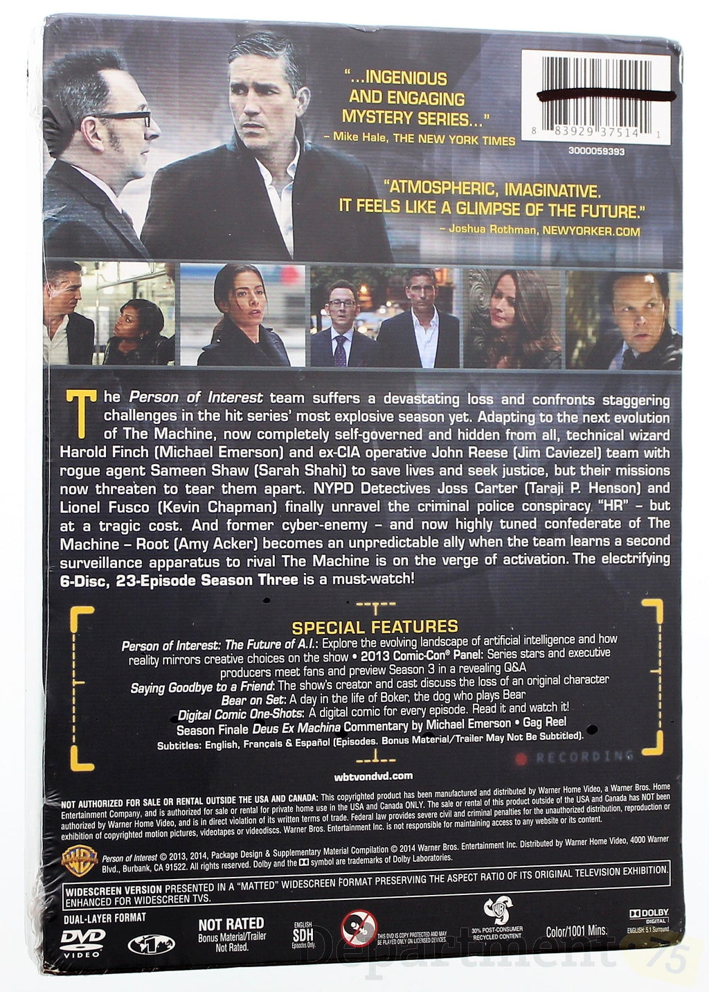 Person of Interest: The Complete Third Sizeeason (DVD), Warner Home Video, Action & Adventure