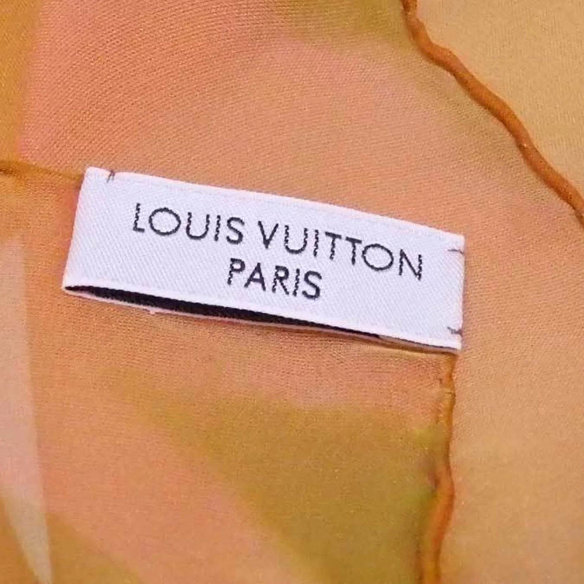 Pre-Owned Louis Vuitton Sizecarf LV Logo Orange x Yellow Green 100% Sizeilk Women's (Good)