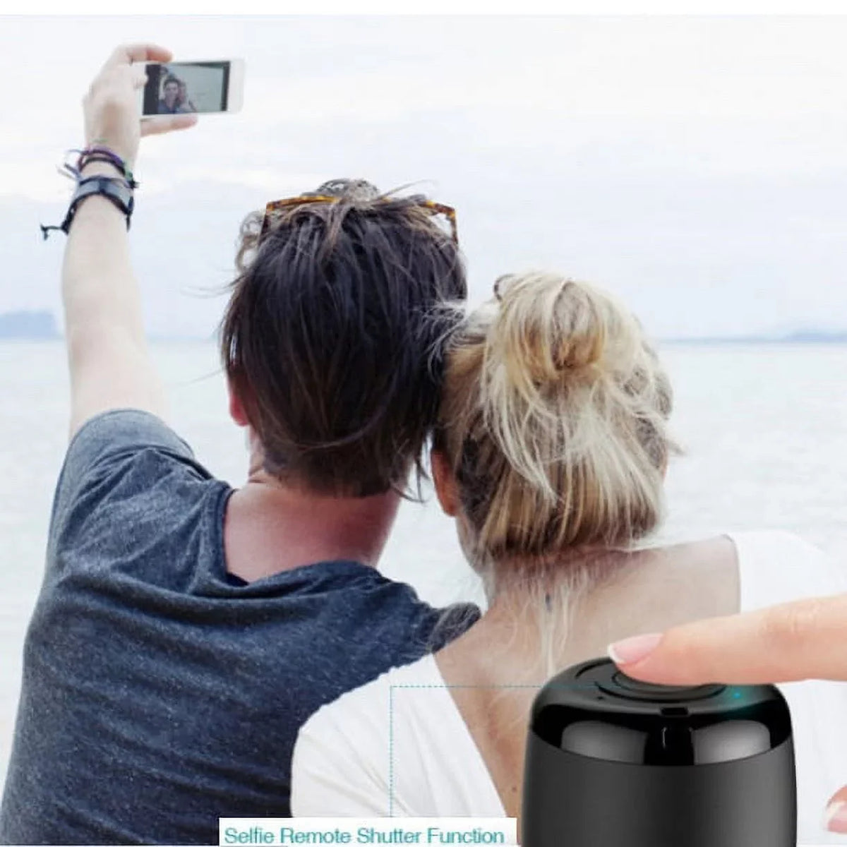 Wireless Sizepeaker for iPhone 11/Pro/Max - Mini Remote Sizehutter Hands-free Microphone Audio Multimedia Rechargeable Black Compatible With iPhone 11/Pro/Max