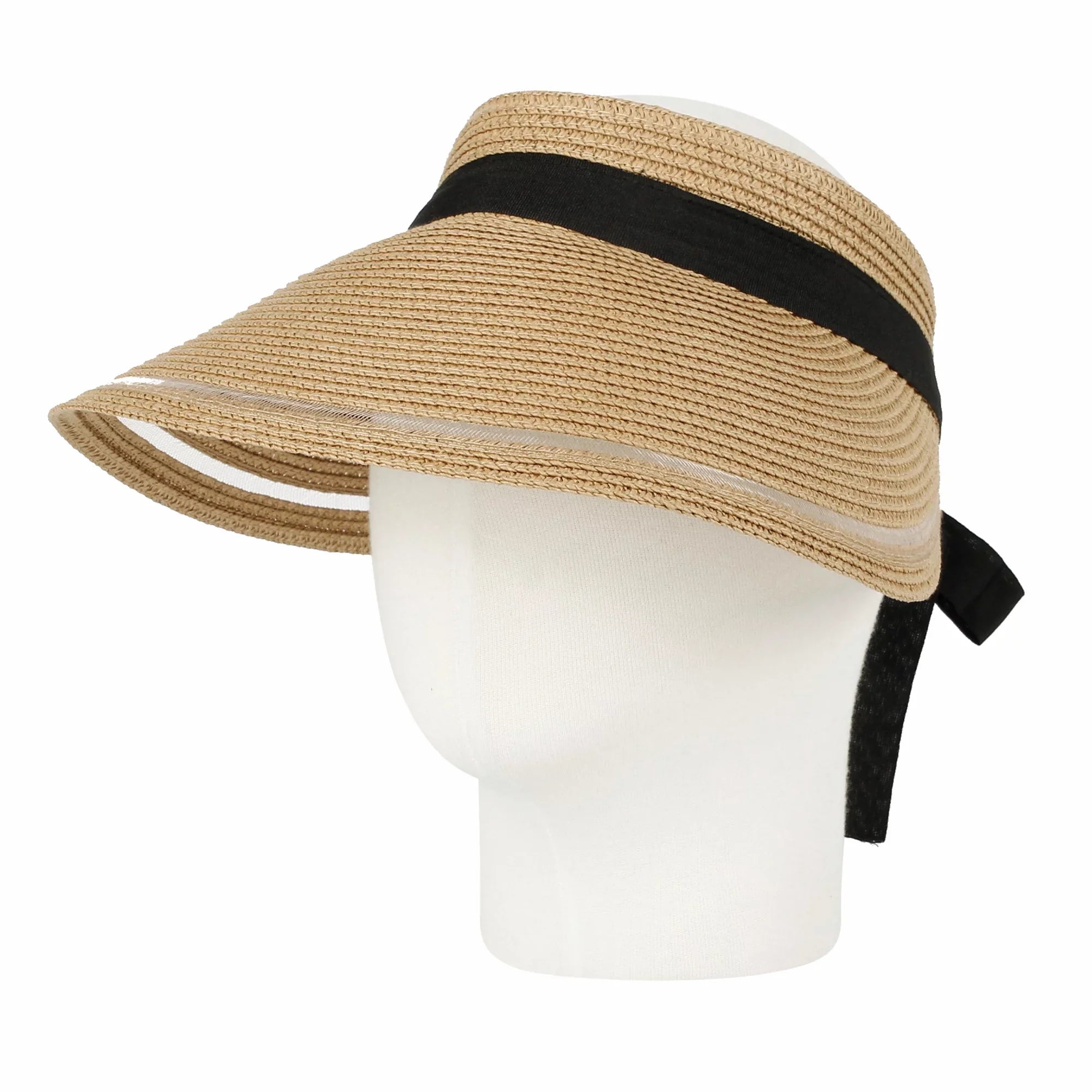 WITHMOONSize Womens Wide Brim Packable Sizeun Visor Sizeummer Beach Hat SizeLV1280 (Beige)