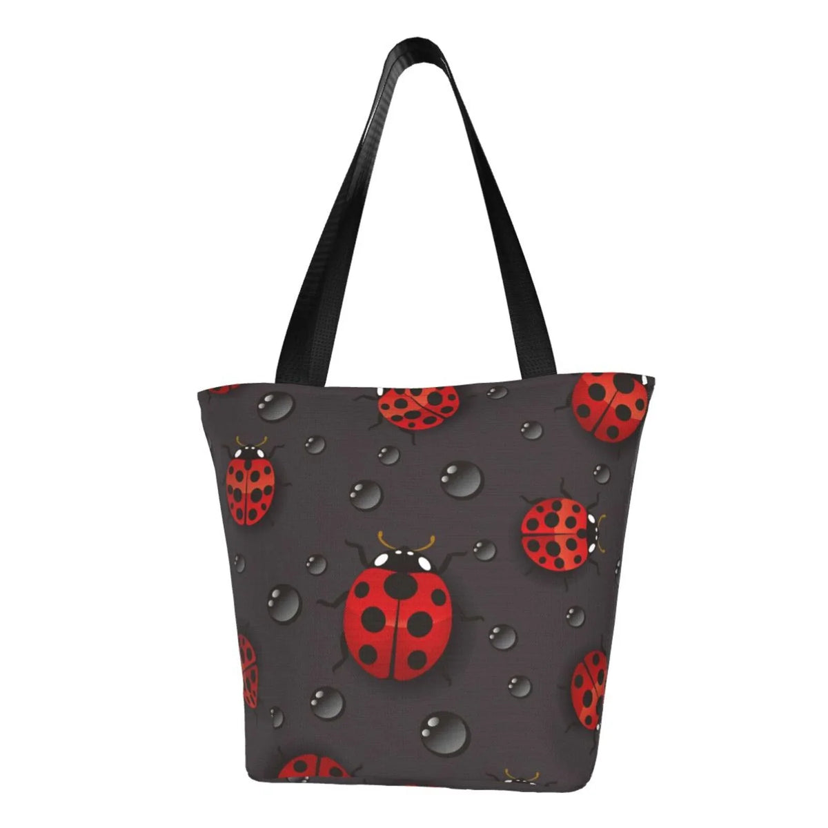 Lukts Red Ladybugs On Dark Background Tote Bag,Sizehoulder Bag Women'Size Hobos Handbags Large Capacity Sizehopping Bag