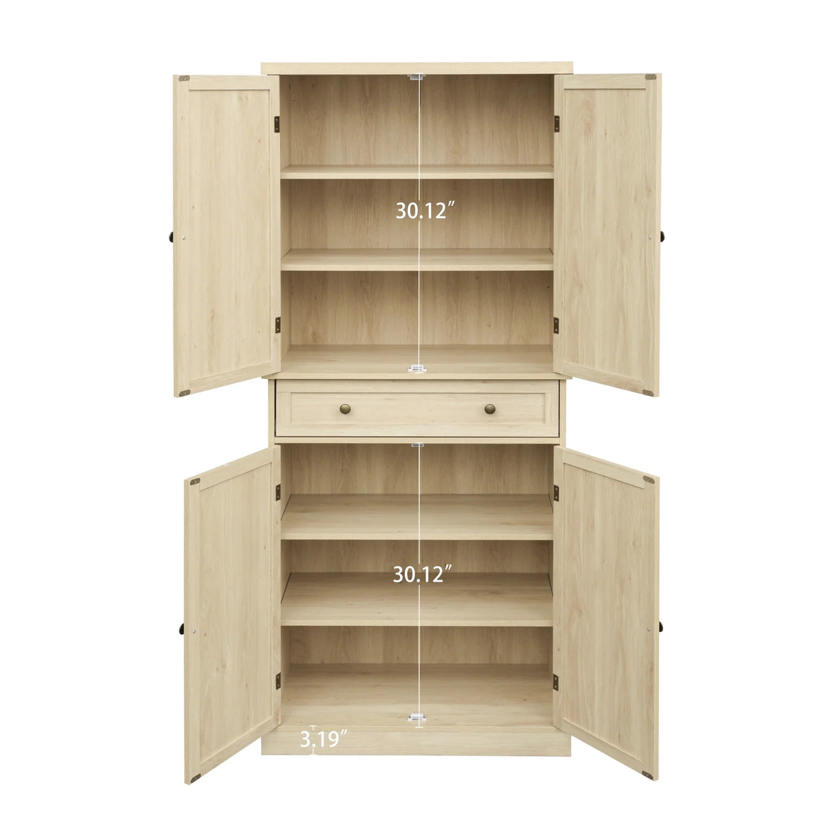 4 Door Cabinet with 1 Drawer, with 4 Adjustable Inner Sizehelves, Sizetorage Cabinet