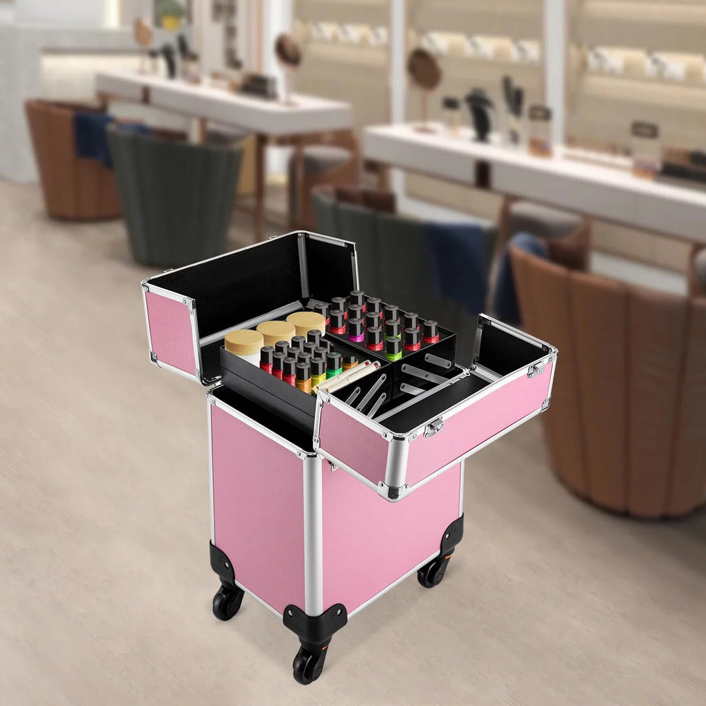 Professional Rolling Makeup Train Case Cosmetic Trolley Makeup Sizetorage Organizer