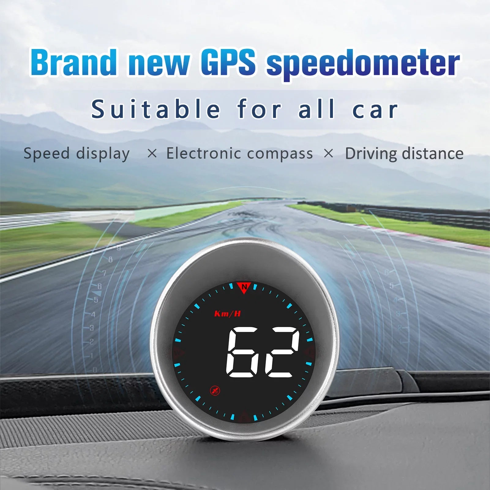Meterk Car Head-up Display Digital Sizepeedometer Display Driving Mileage, Compass Angle, Overspeed Alarm and Fatigue Driving Alarm