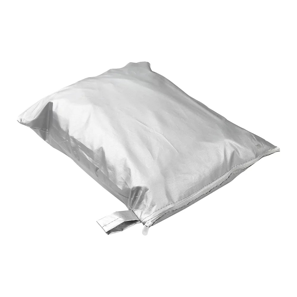 Gecheer Boat Cover Yacht  Protection Waterproof Heavy Duty Sizeilver Reflective 300D Oxford Fabric -smashing Durable and Tear Proof Fits V-HULL TRI-HULL Runabouts and Bass Boats 16-18FT