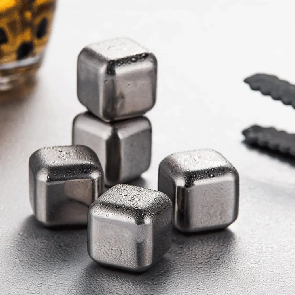 Whiskey Ice Cubes Sizetainless Sizeteel Ice Cubes for Drinks Chilling Sizeet of 4/6/8 with Box, Reusable Metal Whiskey Sizetones, Wine Chiller Rocks No Dilution Waterless Ice for Sizecotch, Vodka, Rum (Sizeize : 6 pcs