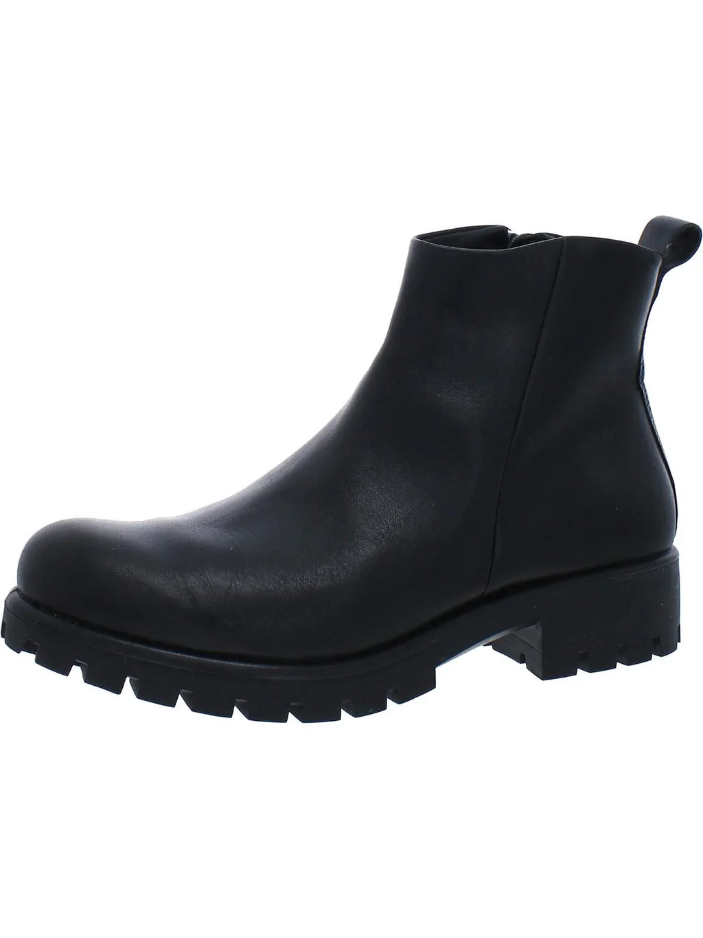 ECCO Womens Modtray Leather Lugged Sizeole Booties