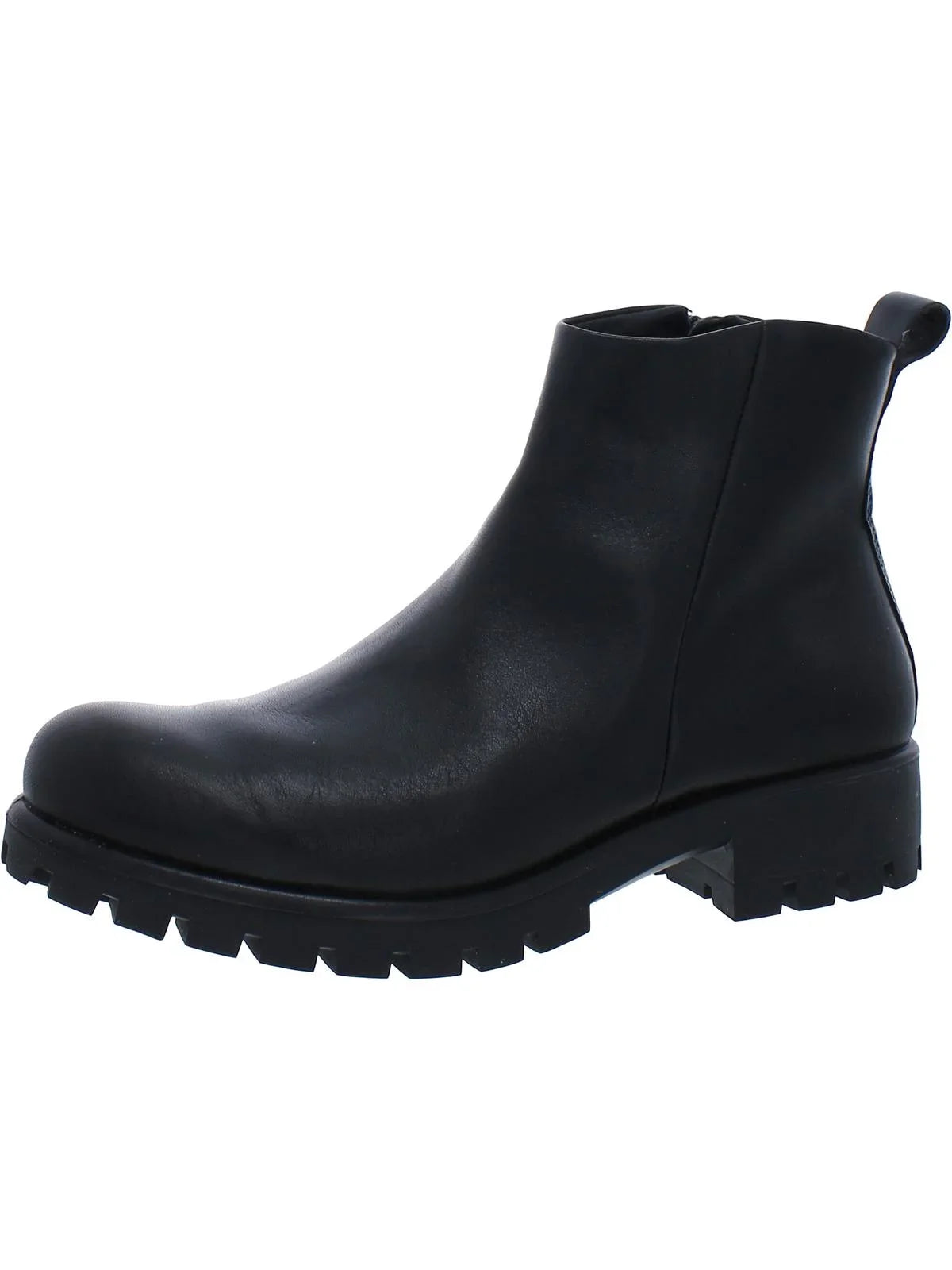 ECCO Womens Modtray Leather Lugged Sizeole Booties