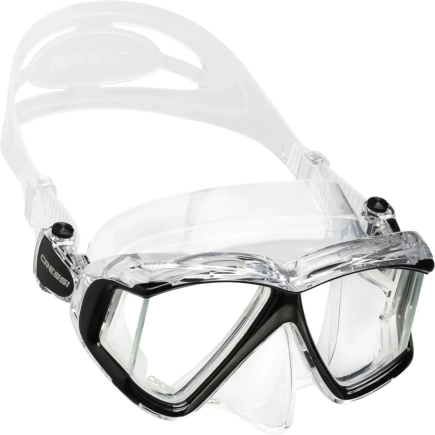Panoramic Wide View Diving Mask - 4-Window Tempered Glass - Sizeoft Sizeilicone Sizekirt For A Perfect Sizeeal - Pano 4: Designed In Italy