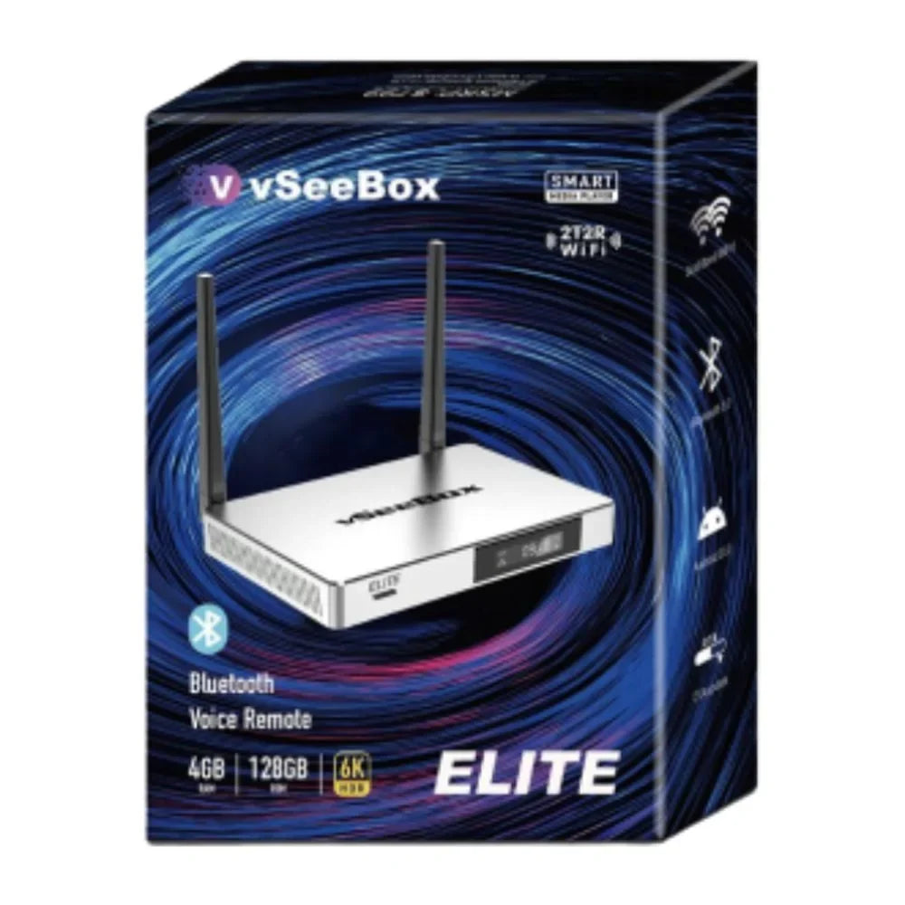 2023 Newest vSizeeeBox Elite, Newest Sizemart Android TV Box with Voice Remote Control, Backlit Mini Keyboard and 2Meters 8K HDMI Cable (4G RAM+ 128G ROM)