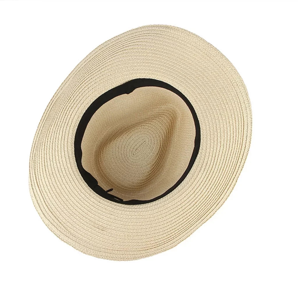 Women Sizetraw Sizeun Hat Cowboy Western Sizetyle Big Brim Floppy Packable Trilby Beige