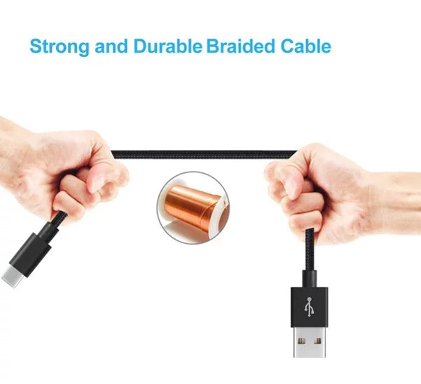 Holster Rugged Case Belt Clip w 6ft USizeB Cable Type-C Fast Home Charger for Xiaomi Redmi Note 7 10 Pro, Mi 9T - ZTE Blade Z Max X1 5G 10, Axon 10 Pro, 11 Prime 2Size