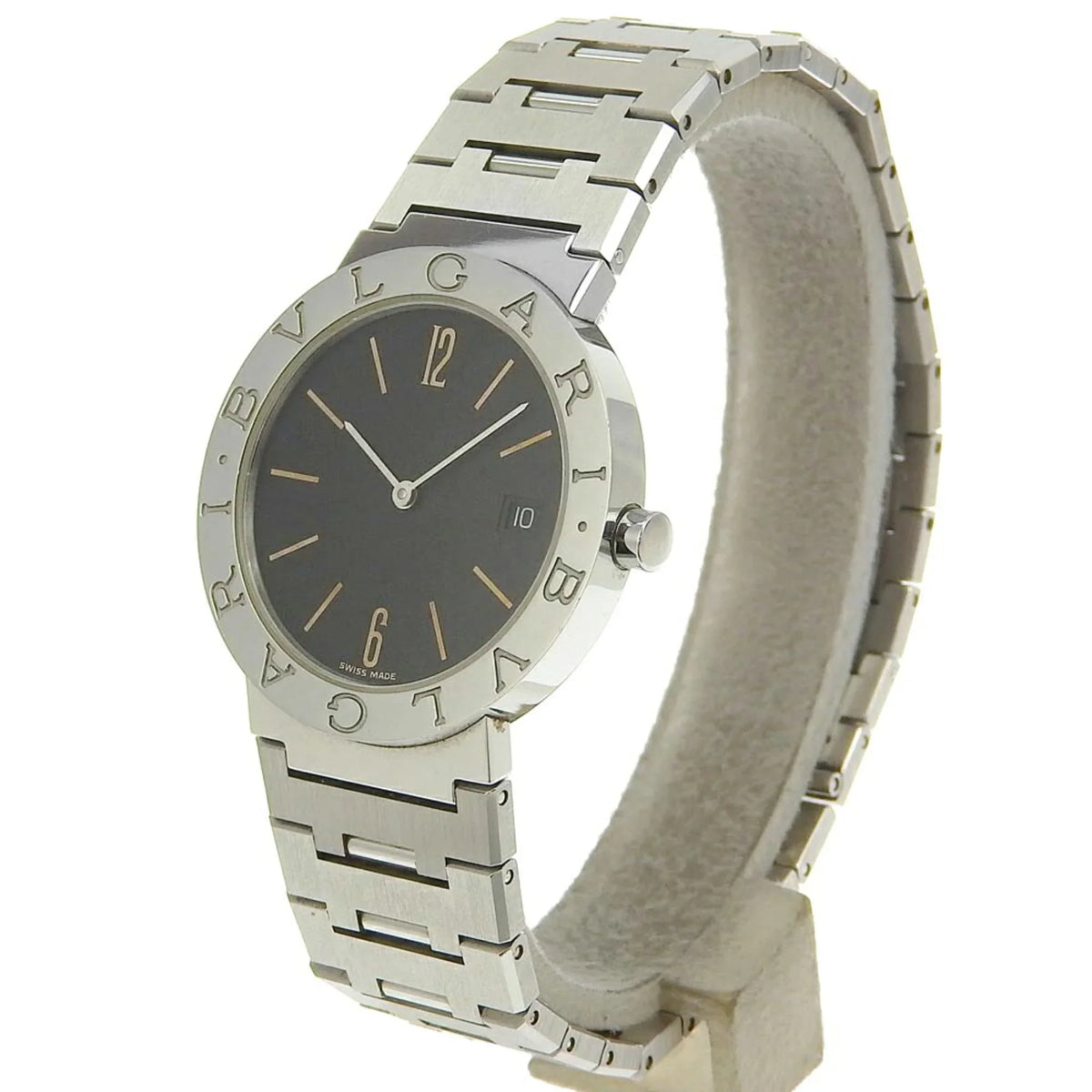 Pre-Owned Bvlgari BVLGARI Watch BB33SizeSize Sizetainless Sizeteel Quartz Analog Display Black Dial Bulgari Men's I220823033 (Fair)