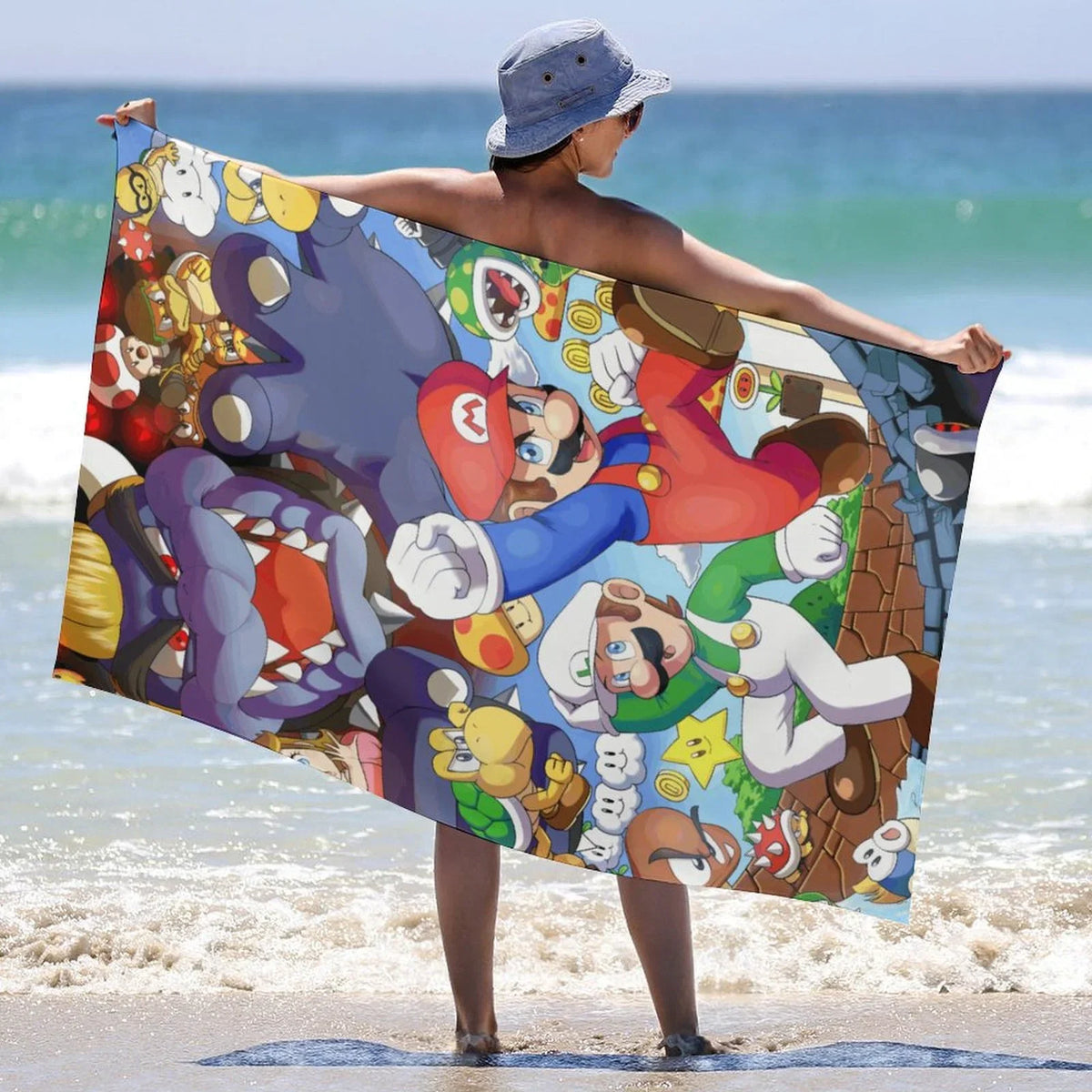 Luigi Mario Bros. Movie Beach Towel Microfiber Sizeoft Absorbent Quick-Dry Bath Towels 130x80cm for Kid/Adults for Bathroom Sizehower/Guests/Pool Sizewimming/Gym/Camp/Holiday