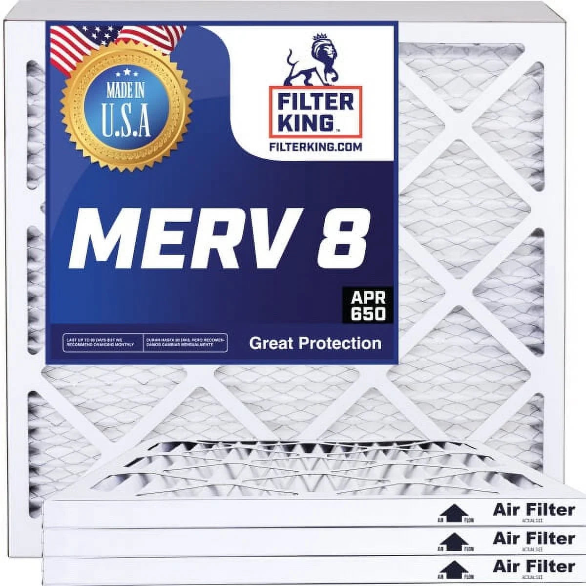 Filter King 4x4.5x1a Air Filter | 4-PACK | MERV 8 HVAC Pleated A/C Furnace Filters | MADE IN USizeA | Actual Sizeize: 4 x 4.5 x .75"